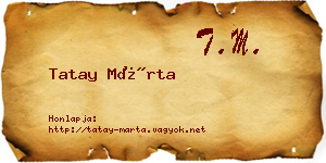 Tatay Márta névjegykártya